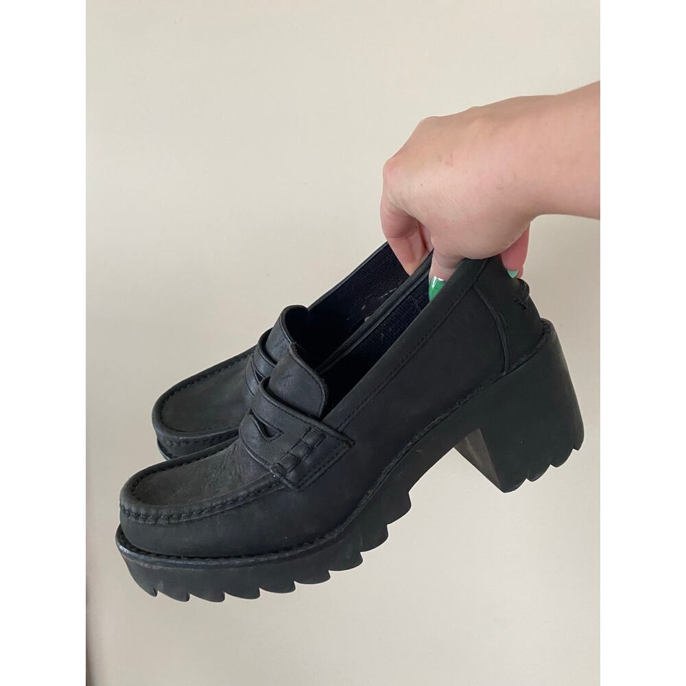 Nine West Sport Vtg Y2K Chunky Heeled Leather Loafers Bratz “Mockenzie” Sz 8.5
